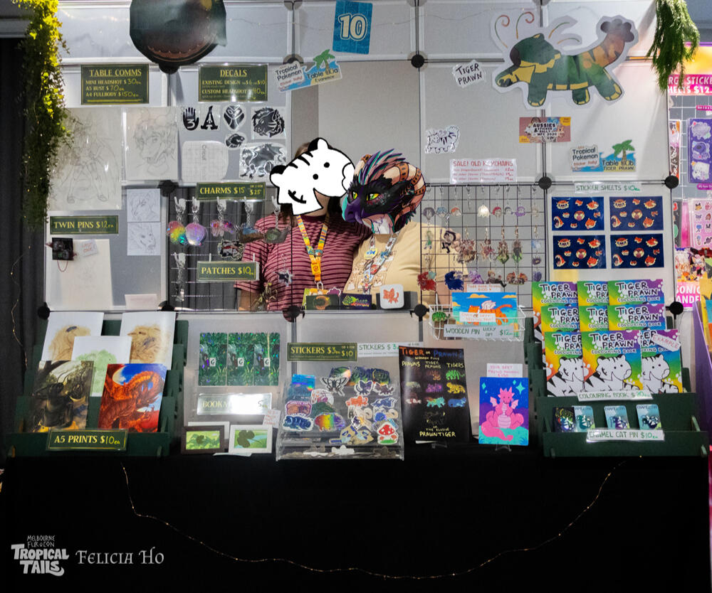 Stall alongside my partner who owns the Tigerprawn IP on the right. Stall alongside my partner who owns the Tigerprawn IP on the right.